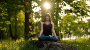 A persion breathing representing the notion of prana in ayurveda