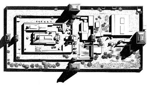 temple complex bird view