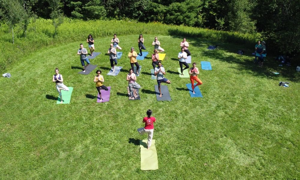 Retraite Estrie avec Surya yoga posture de l arbre