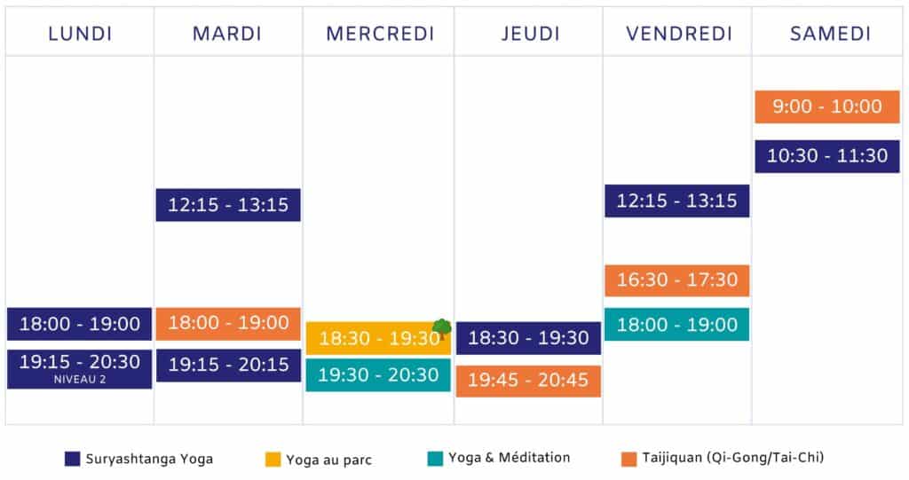 Planning ete 2025 surya montreal pour semaine essai